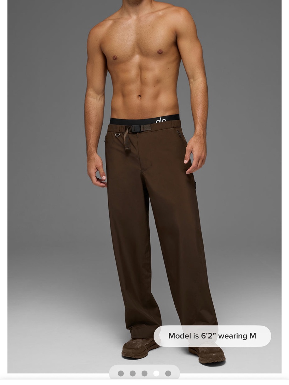 ALO Yoga Men's Wide-Leg Cargo Pants in Dark Brown